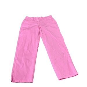 Crown & Ivy Charlotte Pink Women's 8 Cotton‎ Blend Straight Leg Casual Pants